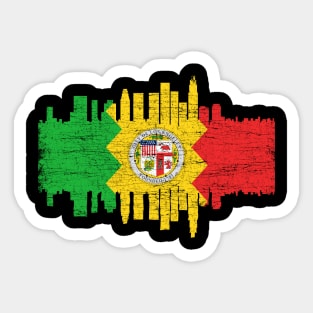 Los Angeles City Flag Skyline Vintage Retro Sticker